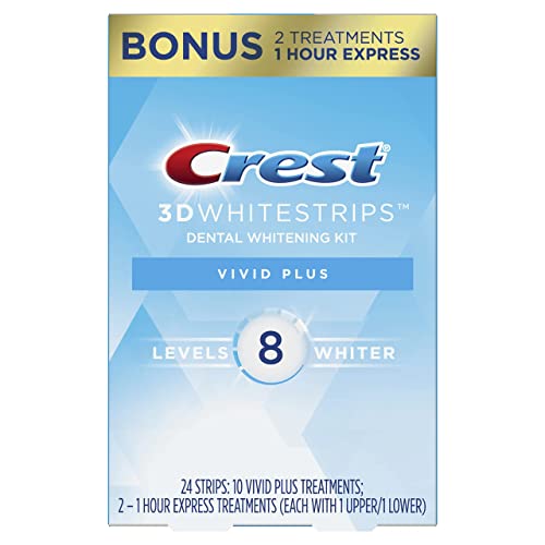 Crest 3D Whitestrips, Vivid Plus, Teeth Whitening Strip Kit, 24 Count (Pack Of 1) #TOP4