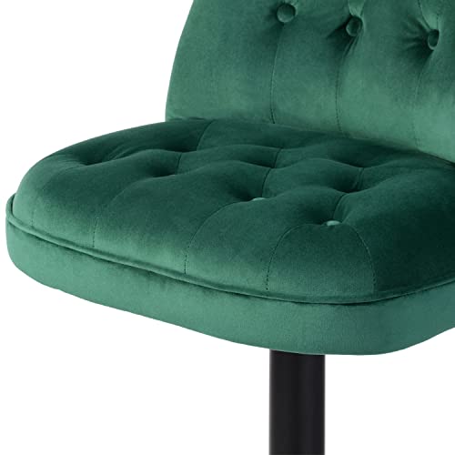 Furniturer Bar Stools With Footrest Set Of 2, Barstools With Back Padded Velvet Teal Seat Bar Chair For Kitchen Islands #TOP6