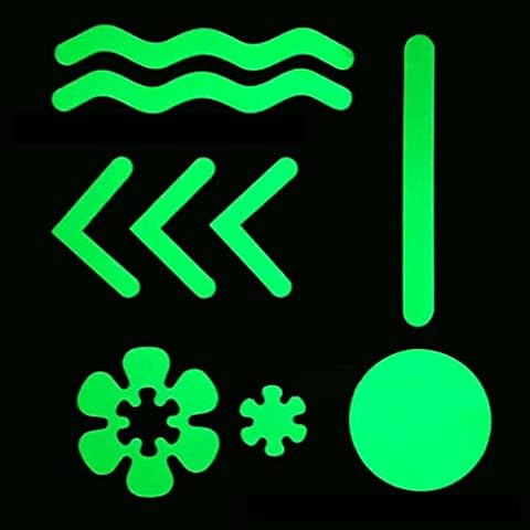 Reyox Anti-Slip Stickers Luminous Non-Slip Safety Strips Bathtubs Floor Treads,Glow in The Dark Tape Style 2 Cover