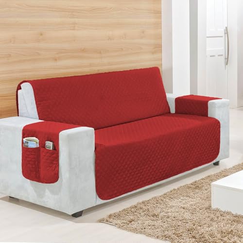 Protetor de Sofá 2 Lugares com Elástico – Prático, Macio e Lavável, Ideal para Casas com Pets e Cria