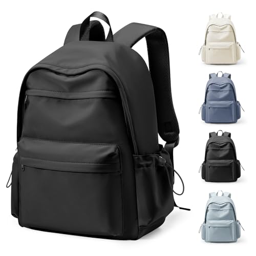 HYC00 Mochila Escolar Mochilas Escolares Adolescentes Niña Mochilas Colegio Mochila Universitaria Mujer Mochila Casual Mochila Portatil Mujer 14 Pulgadas Backpack para Escolar Viaje Trabajo,Negro