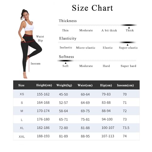 BAYGE Damen Thermo Wander Leggings Winter Hohe Taille Fleece Gefüttert Wasserdicht Blickdicht Bauchkontrolle Slim Fit Wanderhose Yogahose Radlerhose Sporthose Sweathose mit Taschen, Schwarz, L