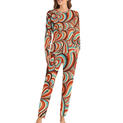Pyjama femme avec t-shirt manches longues et pantalon sleepwear Spirale