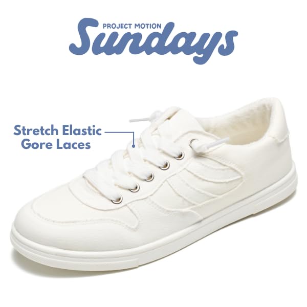Image of Sundays Canvas Sneakers Women - Memory Foam Insole with Breathable Canvas Shoes for Women Footwear - Non-Slip with Lightweight and Comfortable Womens Sneakers
