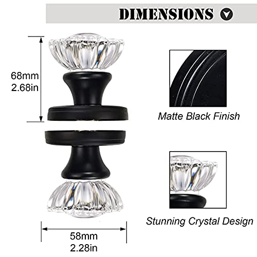 Shiny Handles Glass Dummy Door Knobs Interior,Inactive Matte Black Vintage Crystal Dummy Door Knobs For Hall And Closet  thumb #2