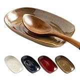 Ceremic Spoon Rest for Stove Top, Spoon Holder for Kitchen Counter, Coffee Spoon Rest, Cooking Utensil Rest for Ladles, Kitchen Decor, Housewarming Gifts, 1 pack (brown)