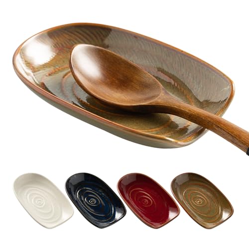Ceremic Spoon Rest for Stove Top, Spoon Holder for Kitchen