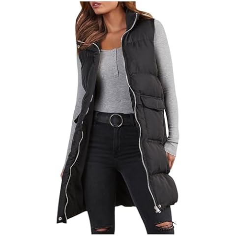 Women's Quilted Long Sleeveless Gilet Cover
