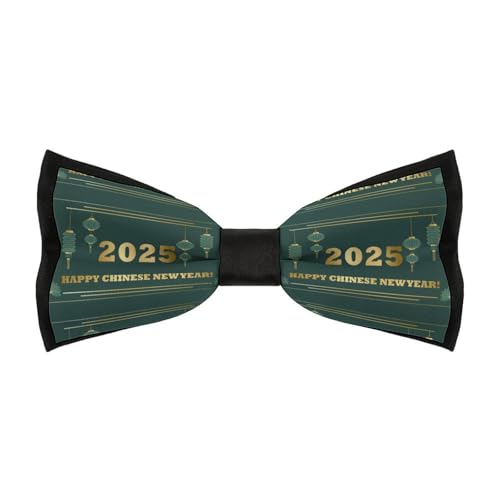 JYYAU Year Of The Snake 2025 Happy Chinese New Year 2025 Bow Tie Adjustable Necktie For Men Business Fashion Pre-tied Tie Neckwear Novelty Accessory For Weddings Party Festival