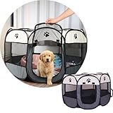 Cercadinho para Pet Dobrável e Portátil, Tecido Impermeável, Casinha para Cães, Gatos, Coelhos e Hamsters, de Fácil Montagem, Tamanho Médio (Grande)