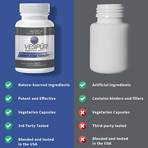 Purmedica Vesipur Kidney Supplement - 8-In-1 Natural Formula For Kidney Support & Gallbladder Support - 60 Vegetarian Capsules With Chanca Piedra, Buchu, Uva Ursi Leaves, & Celery Seed Extract #TOP4