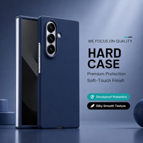 Image of amazon basics Slim Matte Hard PC Back Cover Case for Samsung Galaxy Z FOLD 8 Ultra with Integrated Hinge Protection and Smooth Anti-Fingerprint Finish (Midnight Blue)