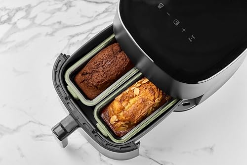 Miniatura 8 de Lékué Cestas Rectangulares De Vidrio Transparente Para Air Fryer, Set De 2
