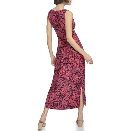 Image of Tommy Hilfiger Women's Sleeveless Surplice Neck Jersey A-Line Midi Dress