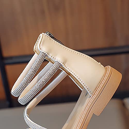 Children's Girls Sandals Rubber Soft Bottom Rhinestone Shoes with Zipper Princess Shoes Roman Sandals Kid Water2