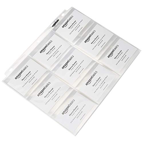 Amazon Basics 9-Sleeve Trading Card Protectors Binder Sheet for Storage and Protection, Top Loading, Transparent, 100-Pack view 2