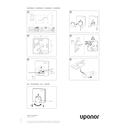 Uponor T-23 mit Leiter Wired 230V Raumthermostat Sensor Raumsteuerung 1058422