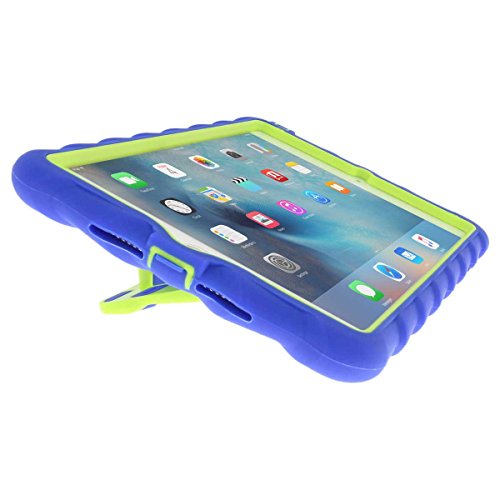 Gumdrop Hideaway Case with Kickstand for The Apple iPad Mini 4 Tablet for K-12 Students, Teachers, Kids - Royal Blue/Lime, Rugged, Shock Absorbing, Extreme Drop Protection