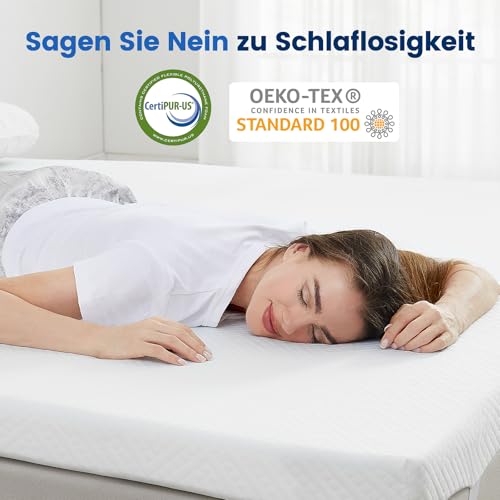 Matratzen Topper 140x200cm, 7.5cm Höhe Matratzentopper, Öko-TEX® Zertifiziert, aus Zwei Härtegrade H2&H3 Gel Memory Foam, Abnehmbaren und Waschbaren Bezug, Geeignet für Boxspringbett, Schlafsofas
