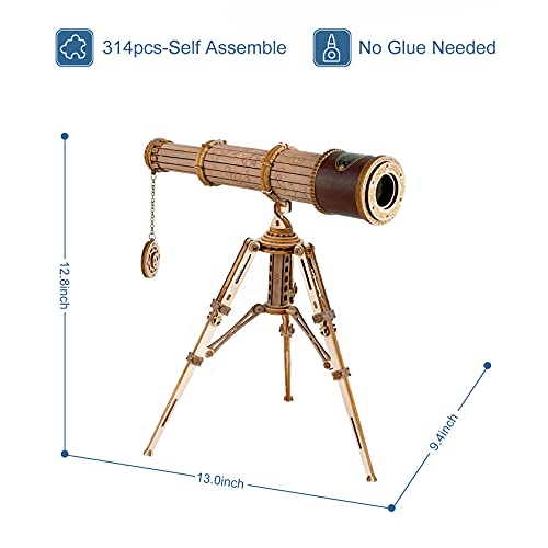 Rokr 3D Wooden Puzzles Monocular Telescope Model Building Diy Science Kit Birthday Gift For Adults And Teens Cool Display Item #TOP4