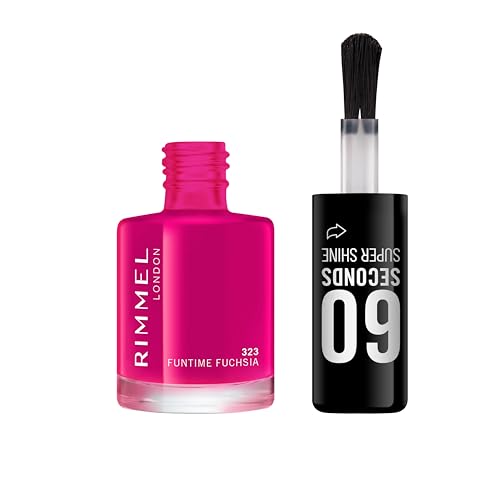 Rimmel - Vernis à Ongles 60 Seconds Super Shine - Ultra Brillance et Longue Tenue - Séchage Rapide - 323 Funtime Fushia - 8ml