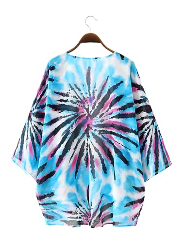 Image of Chunoy Women Floral Beach Wear Cover Up Chiffon Kimono Cardigan Open Front Blouse Top