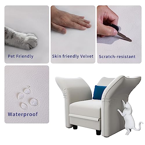 Llappuil Velvet Modular Sectional Sofa 127.7" 7-Seater U Shaped Couch With Storage, High Back Recliner Couches With Chaise For Living Room, Anti-Scratch White #TOP5