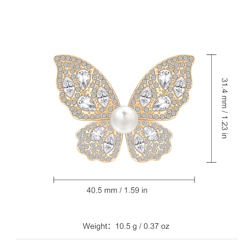 Image of Butterfly Brooch for Women, Insect Butterfly Pins Shawl Pin Clip Flashing Butterfly Jewelry Fashion Brooch Wedding Accessories Sweater Scarf Brooch for Women