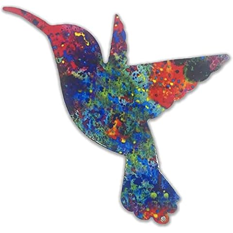 Sonoran Souvenirs Dreamy Opal Hummingbird Magnetic Screen Door Mesh Saver - Heavy Duty Gloss Finish, 4" H x 2.75" W - Metal Magnets for Sliding Patio Doors - Durable Screen Door Decor Cover