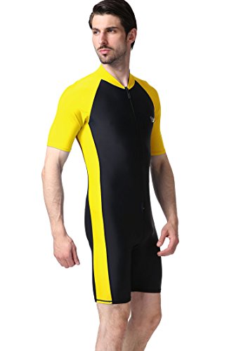 Men's Short Sleeves Rashguard UPF 50+ One-Piece Surf Swim Wet Suit2