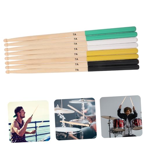 Baquetas de percusión de madera antideslizantes 4 pares miniatura 5