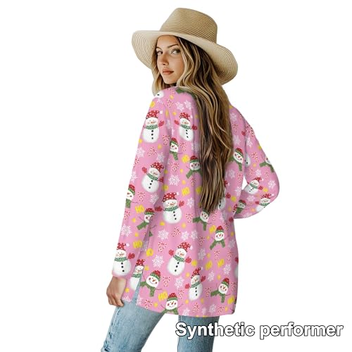 Image of Fall Maple Leaf Cardigan Sweaters for Women Long Sleeve Cardigan Soft Drape Open Front Dusters V-Neck Jackets Dressy