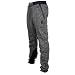 Southpole Men's Marled Fleece Jogger Pants with Color Block On Bottom, Marled Black, Small