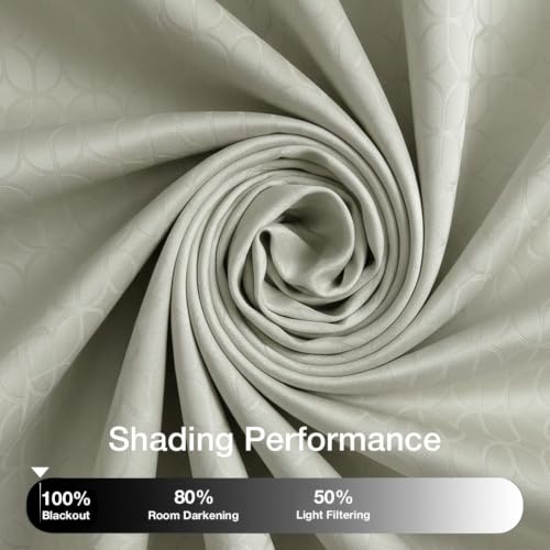 Image of HOMEMONDE 100% True Blackout Curtains 6 Feet Window - Set of 2 Curtains| Embossed Design | Light Block Thermal Insulated & Noise Reducing Room Darkening Curtains (Off White, 72Inch)