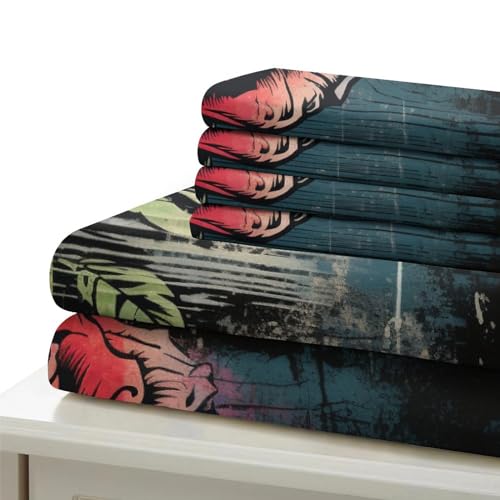 Housse de couette roses anciennes style vieilli pour chambre - 6