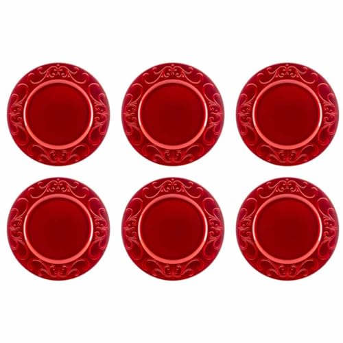 Nataland Servizio 6 Sottopiatti Grandi Natalizi A Forma Rotonda, Realizzati in Pvc Rigido Con Decori in Rilievo, Utili per Decorare In Modo Classico ed Elegante la Tua Tavola