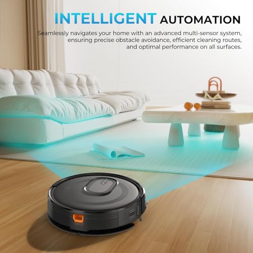 Image of Robot Vacuum and Mop Combo, 4200Pa Suction, 2 in 1 Mopping Cleaner, Black, App & Voice Control, Self-Charging, Obstacle Avoidance, Compatible with Alexa