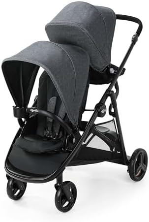 Graco Ready2Grow 2.0 Double Stroller, Twin Baby Stroller Features Bench Seat and Standing Platform Options, Compact Fold Perfect for Baby Travel, Rafa