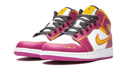 Image of Air Jordan 1 GS Big Kid Sneakers, White /Fuchsia /Orange /Black, Size 6