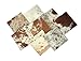 Natural Cowhide Leather Squares, Mixed Colors Hair-On Hide, 6 * 6 Inch, Pack of 10