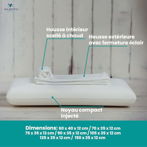 Oreiller Cervical Mémoire de Forme Aloe 60cm VALENTIA MEDICAL