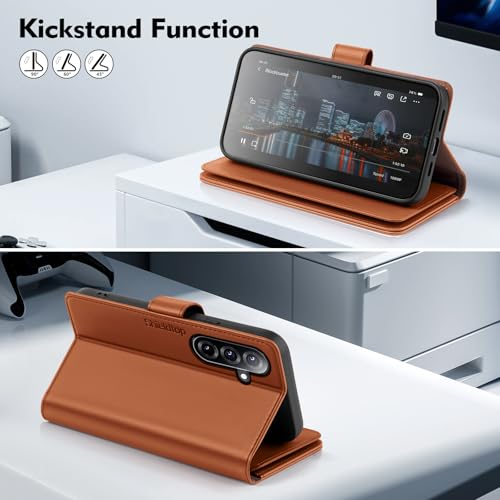Shieldtop Compatible with Samsung Galaxy A17 5G / A26 5G Wallet Case with Card Holder,Women Men RFID Blocking PU Leather Flip TPU Protective Cover Credit Card Slots,Light Brown by Shieldtop - Used condition - Image 6