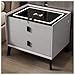 WANGJISSA Smart Bedside Table with Wireless Charging & Fingerprint Lock, 2 Storage Drawers, Modern Nightstand for Bedroom, Living Room, Office(40x40x50cm)