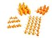 Napoleonic & Civil War Military Miniatures (Orange): Plastic Toy Soldiers Set: Infantry, Cavalry, Artillery, Ships