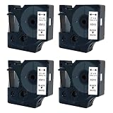 4 Remplacement de Rubans 45013, Noir sur Blanc 12 mm x 7 m, S0720530, compatibles avec imprimante d’étiquettes Dymo LabelManager par 100 120 150 160 200 210D 280 360D 420P PNP par SmartProduct