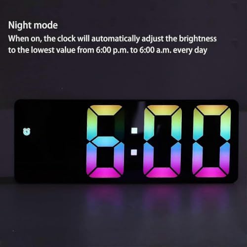 Réveil numérique écran LED multicolore et horloge moderne de bureau - 3