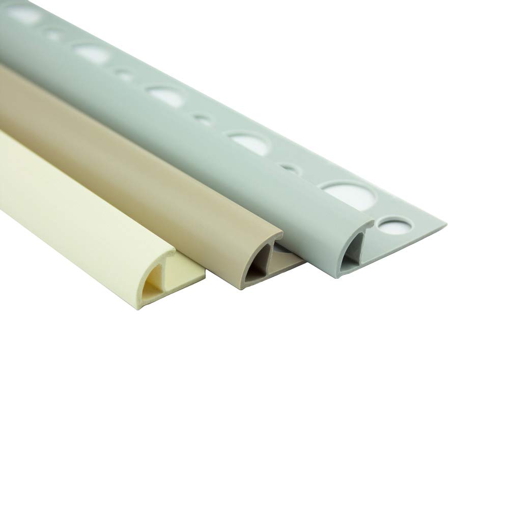 10x PVC Viertelkreis Fliesenschiene Fliesenprofil Kunststoff L270cm 8mm Bahama