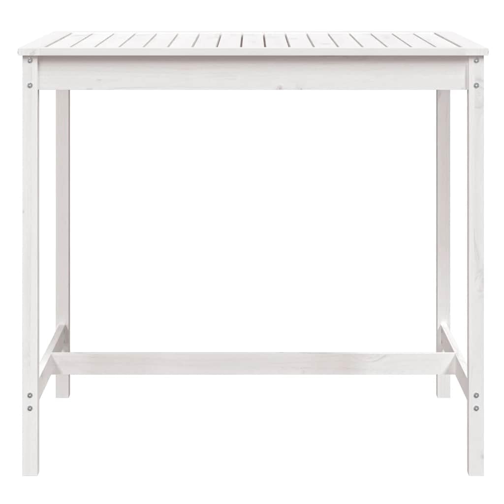 Mesa de jardín clásica de madera de pino maciza, 121 x 82,5 x 110 cm, marco de madera estable, mesa robusta para bebidas y aperitivos, ideal para terraza, balcón y jardín.