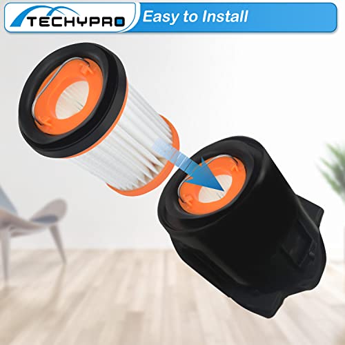 Techypro 8 Pack Replacement Fabric Vacuum Filter For Shark Ion W1 S87 Cordless Handheld Vacuum Wv200, Wv201, Wv205, Wv220. Compare To Part # Xhfwv200 (8 Pack Wandvac Filter) #TOP6