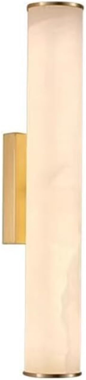 SXSCARKX Wall Light Sconce Spanish Natural Marble Sconces Strip Alabaster All Copper Indoor Lamps for Bedroom Staircase Living Room Corridor(Golden,Small)